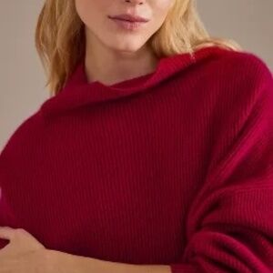 NWT Pilcro Anir Ribbed Mock-Neck Cashmere Jumper